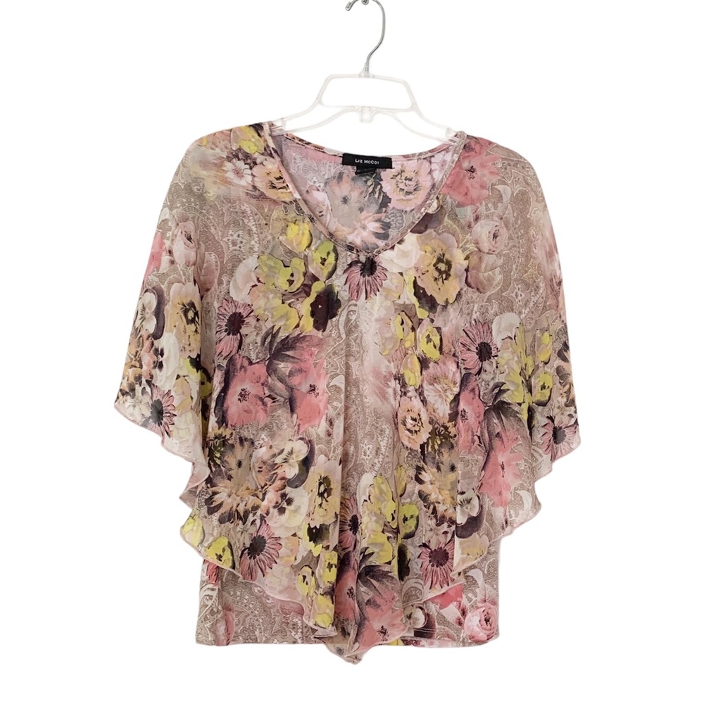Liz McCoy Floral Top Size Medium